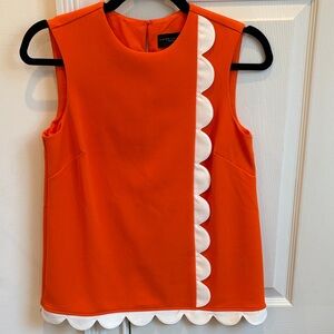 NWOT Victoria Beckham for Target Size XS Vibrant Orange Top with White Accents